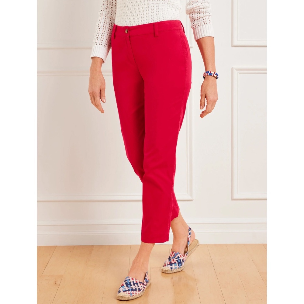 💕2 for $15💕 Talbots Red Pink Coral The Perfect Crop Pant size 2